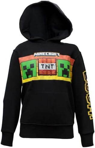 Minecraft Видео игра Creeper Boys Pullover Massion Hooded Sweatshirt за деца, дуксери за деца