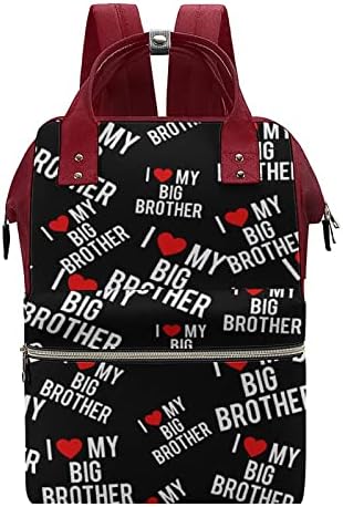 Го Сакам Мојот Голем Брат Печатена Торба За Пелени Торба За Бебиња Торби За Пелени Водоотпорна Торба За Рамо За Патување За Мама И Тато