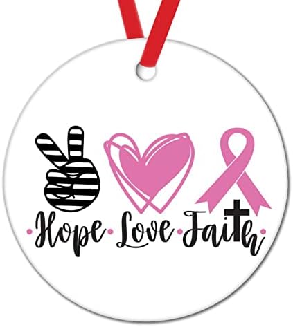 Орнаменти за украсување на дрвја Свеност за рак на дојка Надеж за надеж loveубов вера украси за рак на рак Божиќни украси рак