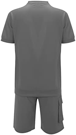 Летни машки маици летни работни облека мулти џеб каприс спортски спортски сет тренд обични кратки кратки ракави шорцеви тенок