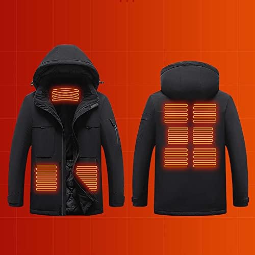 2022 Зимски загреан елек палто за мажи жени Winderproof USB полнење преку јакни за греење Паметно електрични топли палта за надворешна
