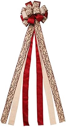 Божиќни украси Триколор што одговара на новиот прирачник за голем лак, груб раб, црвена црна мрежа Имитација постелнина DIY лента за настани