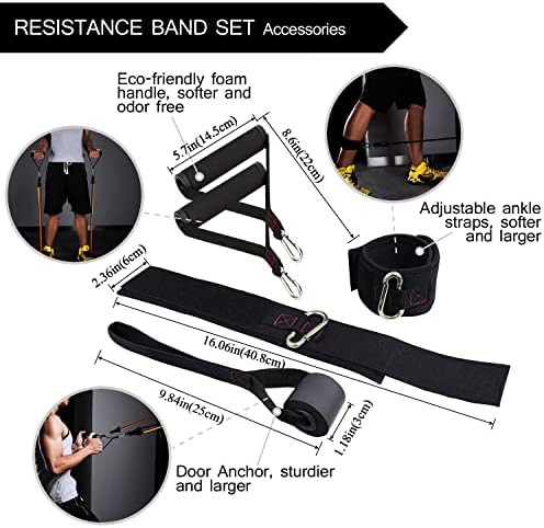 Опсерите за вежбање на отпорност на TheFitLife, поставени со рачки+ ткаенини за тренингот на TheFitLife, повлечете ги бендовите поставени за домашна