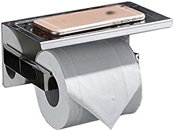 Yuanflq огледало од не'рѓосувачки челик хромиран држач за тоалети за тоалети на горниот дел од платформата за платформа монтиран хардвер