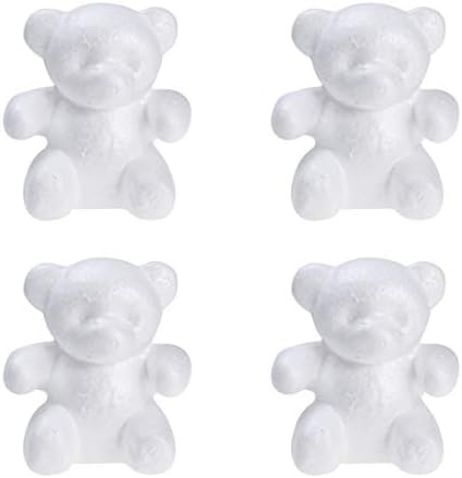 Амосфун 4 парчиња пена мечка мувла бела стиропор од полистирен бело моделирање скулптури од стиропори топки за забавна декорација занает