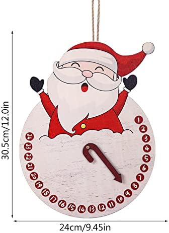 Виси Божиќен Календар 24 Дена Дрвена Божиќна Листа Предна За Влезната Врата Со Високи Светла Знак За Добредојде За Влезната Врата