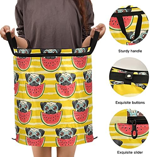 Симпатична кучиња лубеница Поп -дополнете ја алиштата за алишта со капакот што може да се склопи во корпа за перење за да се кампуваат