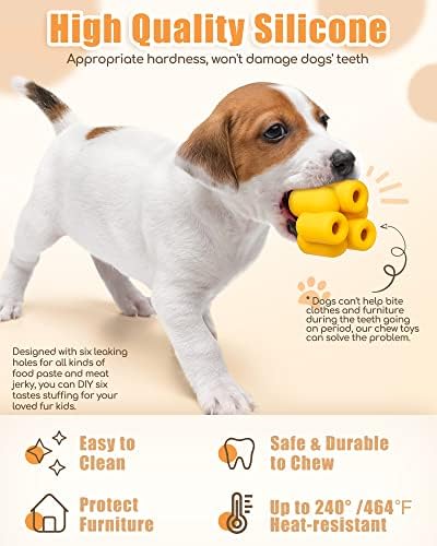 Moonorange Treat Det Dog Toy, Dog Chew Chew играчки за агресивни џвакачи, интерактивни бавни фидер кучиња играчки, издржлива колекција на играчки