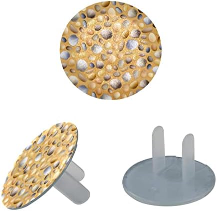 Електричен излез опфаќа 12 пакувања, пластични приклучоци опфаќа безбедносни капаци за заштитник на штекерот - златни морски камења