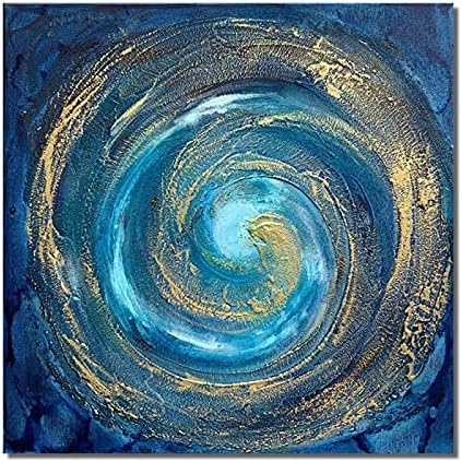 Рачно насликано вртењето starвездено небо масло сликарство на платно - Апстрактна голема големина wallидна сликарска слика по постер