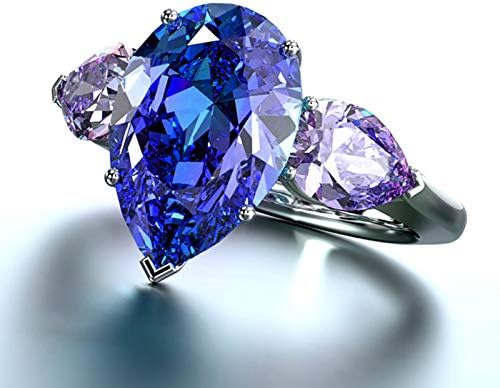 Womenенски модни прстени Прекрасен симулиран дијамантски венчален прстен за жени Виолетова цирконија ангажман прстен накит подароци