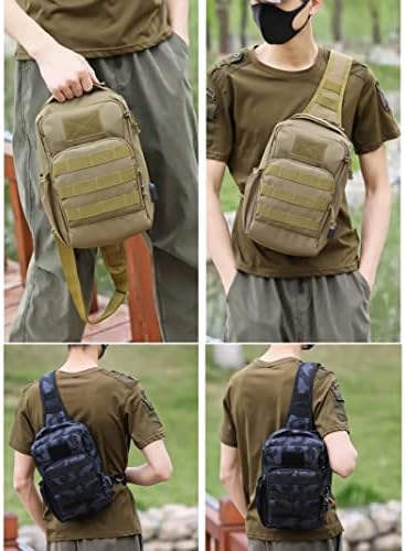 Осавиг тактичка прашка торба мол ранец торба со градите со USB полнење мажи за рамо торба за лов на ранец за искачување на кампување