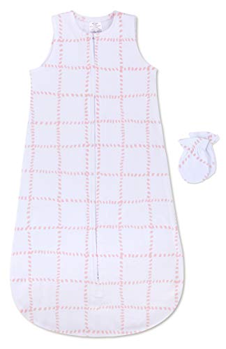 Петит Соништа Бебе Носење Ќебе И Белезници Постави Плете Памук За Бебе Девојка од 6 12 Месеци, Розова Мрежа Линии