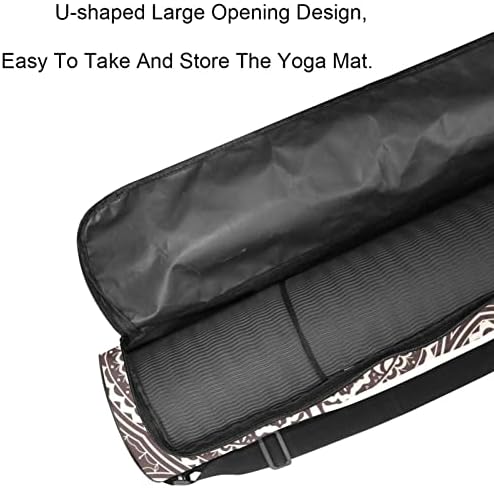 Лаијухуа Јога Мат торба, двојни патенти јога салата за жени и мажи - мазни патенти, големо отворање и прилагодлива лента во форма на У, одговара