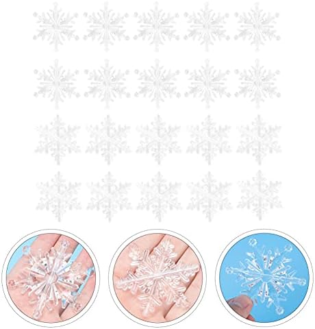 NOLITOY 8PCS Божиќна снегулка дрво Божиќ декор Декор додаток додаток за ракотворби за занаетчиски декори за транспарентна снегулка