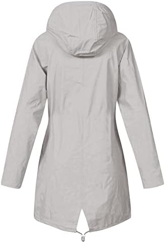Rmxei faux крзно палто жени плишани цврсти ленти од дожд јакна на отворено плус водоотпорен качулки со врвови за ветерници за