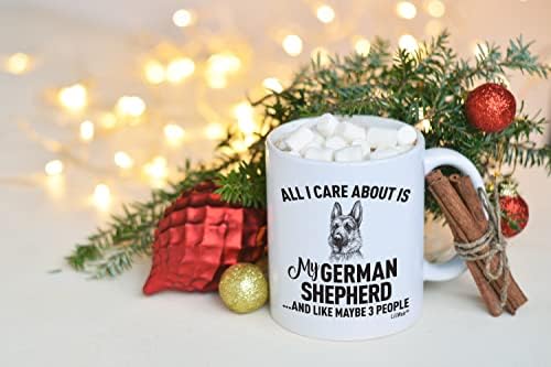 Германски овчар мама подароци кригла за Божиќ жени мажи тато декоратор loverубител украси, сакам германски овчари додатоци за кафе, зборувајќи