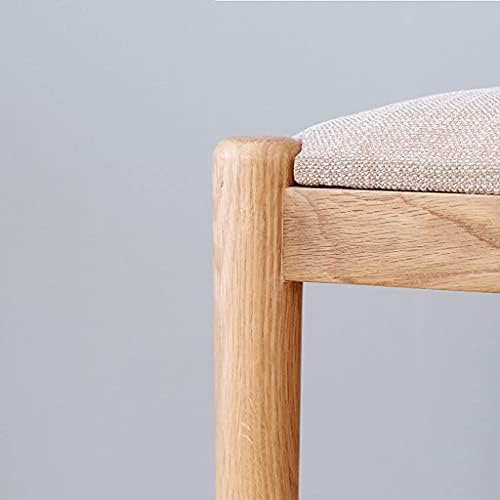 WYBW минималистичка мода креативно цврсто дрво чевли за менување на столче за чевли од столче памук и ленено меко перниче за складирање