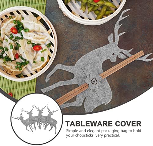 АБООФАН 8 ПЦС Држачи за Божиќни прибор за јадење ирваси во форма на прибор за јадење во форма