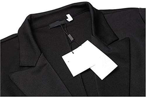 Andongnywell Coomенски солидна боја во боја Обична работа за работа со долги ракави лаппел копче, палто со низок замав со низок замав