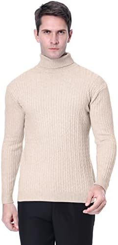 QZH.DUAO MANSECATION SLIM FIM FIT Turtleneck Pullover џемпери со маица во форма на пресврт и маица со долг ракав