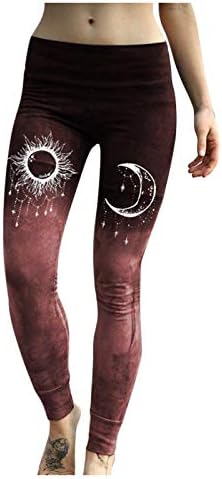 Женски јога панталони права нога гроздобер сонце и месечина графички градиент обични тесни лежишта