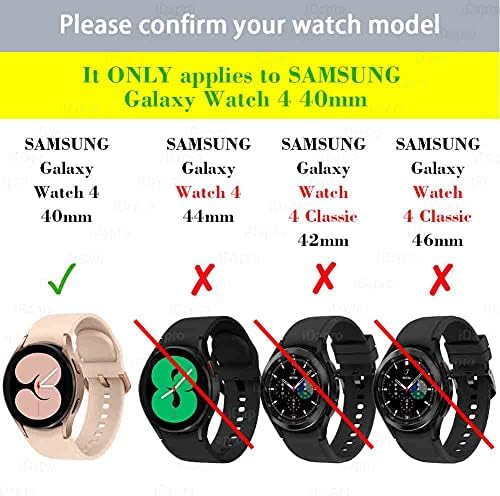 Заштитник на екранот за Samsung Galaxy Watch 4 40mm Smartwatch [4 пакет], Idapro Temered Glass Anti-Dracth лесна лесна инсталација