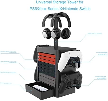 Schicj133mm вертикална игра за складирање на игри со повеќекратни слушалки за игри на слушалки за PS5