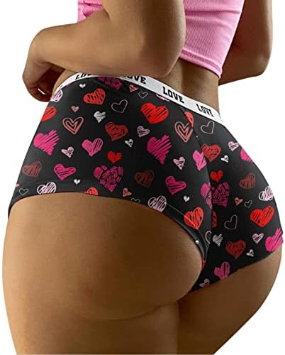 Низок профил удобно подлога за жени в Valentines_gift Симпатична печатена секси плен шорцеви гаќички момче за спиење, C4