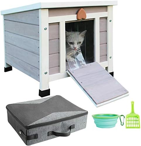 Хикаптен Пренослива Кутија За Отпадоци За Мачки И Засолниште За Мачки На Отворено Дрвена Куќа За Зајаци