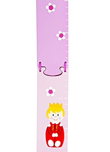 Глувчето Подароци Розова Дрвена Табела Раст Висина Шема Со принцот &засилувач; Принцеза Дизајн Погоден За Девојки Соба или Расадник