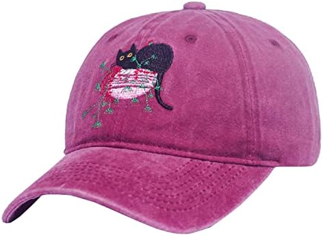 Мачки и растенија тато капа везена бејзбол капа за бејзбол со низок профил на гроздобер прилагодлив унисекс измиен