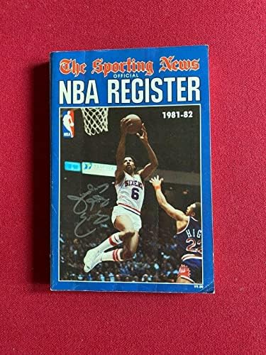 1981 година, Julулиус Ервинг, автограмирана книга „НБА регистар“ - НБА автограмирана разни предмети