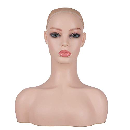 Modelингфа ПВЦ манекенски модел на глава Реална манекен биста перика глави за капачиња за перики за перики на перики накит што се прикажува