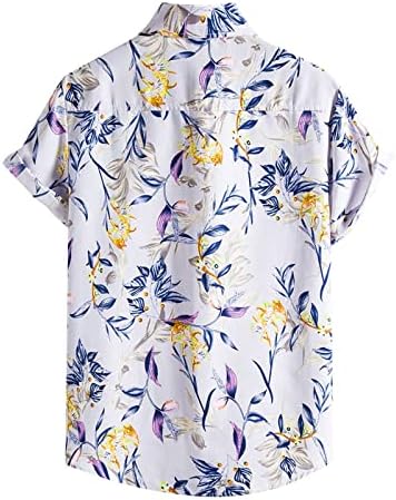 Машка Хавајска Кошула Брзи Суви Тропски Алоха Кошули Кратки Ракави Плажа Одмор Обични Кошули Блуза Блузи