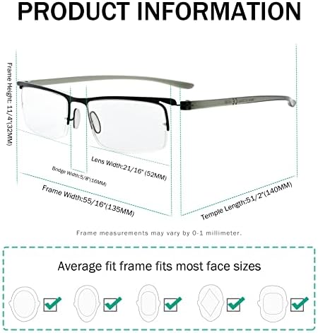Очила Заштедете 10% На Комплет 5 Пакети Гроздобер Очила за Читање За Мажи и 3 Пакети Читачи на Полу-раб +0,75