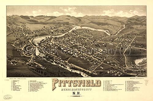 Мапа од 1884 година | Питсфилд, MerrimackCounty, N.H. 1884 | Newу Хемпшир | Питсфилд | Питсфилд
