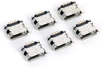 20 парчиња/многу 5 Пински SMT Приклучок Конектор Микро USB Тип Б Женско Поставување SMD Приклучок ЗА Натопи Конектор