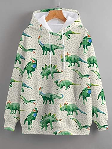 RMCMS диносаурусни кошули жени слатки 3D диносаурус графички памук случајна лабава лабава форма за кратки ракави маица за маица