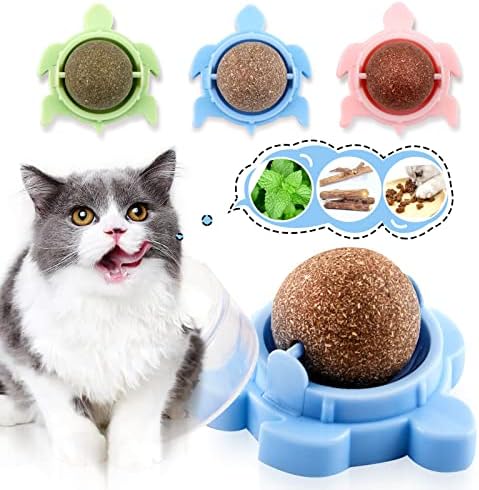 Catnip Magic Cat топки играчки wallид монтирање 3 парчиња за полнење на мачки за мачки лижат безбедно здраво јадење маче органско ротирачко