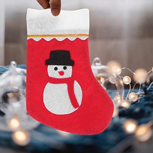 Toyandona 48 парчиња чорапи Орнамент камин торбички украси чорапи ткаенина стилски украси случајни лажица торбичка дома Божиќ чорап,