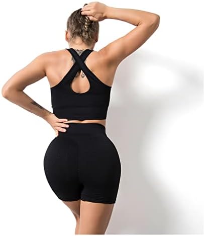 Феер јога градник женски европски и американска текстура Беспрекорна елек со висока половината праска колкови шорцеви спортски фитнес