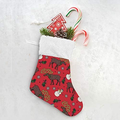 Алаза Божиќни чорапи празнична шема со Божиќни елени и снежни производи Класик Персонализирани мали декорации за порибување