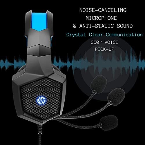 HP USB Гејмерски Слушалки Компјутер Преку Слушалки За Уво 7.1 Опкружувачки Звук Со Микрофон за Слушалки за Компјутер/Mac/Лаптоп Гејмер Со