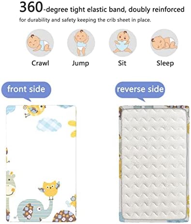 Расадник тематски опремени мини чаршафи, преносни мини креветчиња со меки и затегнати лежишта - чаршафи за креветчиња за девојче или