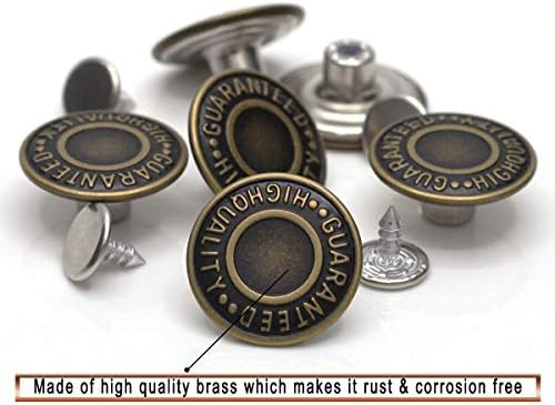 Enosea 20mm Ghq фармерки со копчиња за копчиња за јакна Копчиња за замена на метал 12 сет