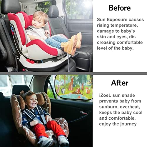 Movinpe Car Sun Shade For Baby Kids 2 пакет статички прилепувачки страничен прозорец автомобил 80gsm Задни сончеви шари универзални со