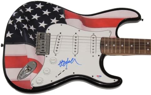 Вили Нелсон потпиша автограм со целосна големина обичај едно-на-вид Американско знаме 1/1 Fender Stratocaster Electric DNA со PSA