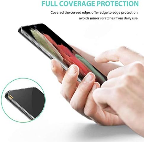 Зуслаб Компатибилен Со Samsung Galaxy S21 5G Заштитник На Екранот [3-Пакет] [Поддршка Сензор За Отпечатоци] [Случај Пријателски]
