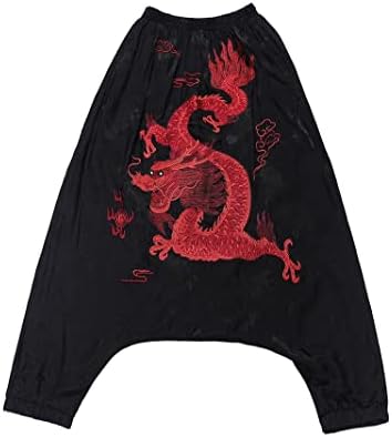 Кинески змеј сатен џакард цветачи жени традиционални етнички стил харем обични баги панталони боја2 м